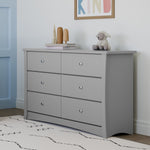 Pebble gray 6 drawer dresser in nursery