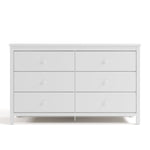 Alpine white 6 drawer dresser front view