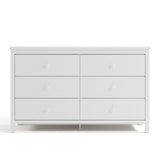 Alpine white 6 drawer dresser front view