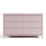 Alpine blush 6 drawer dresser front view