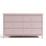 Alpine blush 6 drawer dresser front view