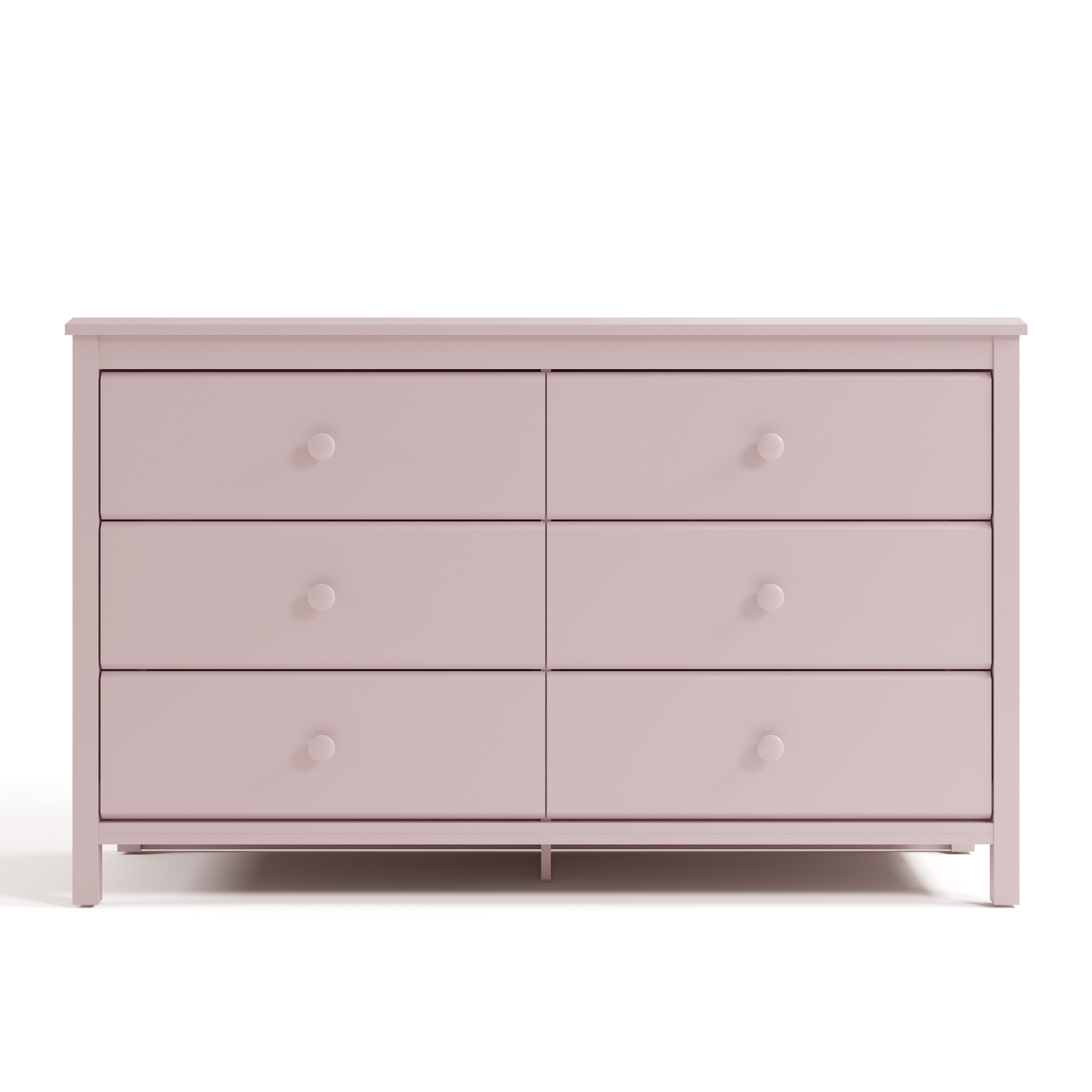 Alpine blush 6 drawer dresser front view