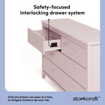 alpine blush 6 drawer dresser interlocking drawer callout