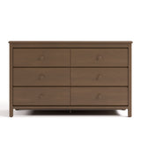 Alpine hazelnut 6 drawer dresser front view