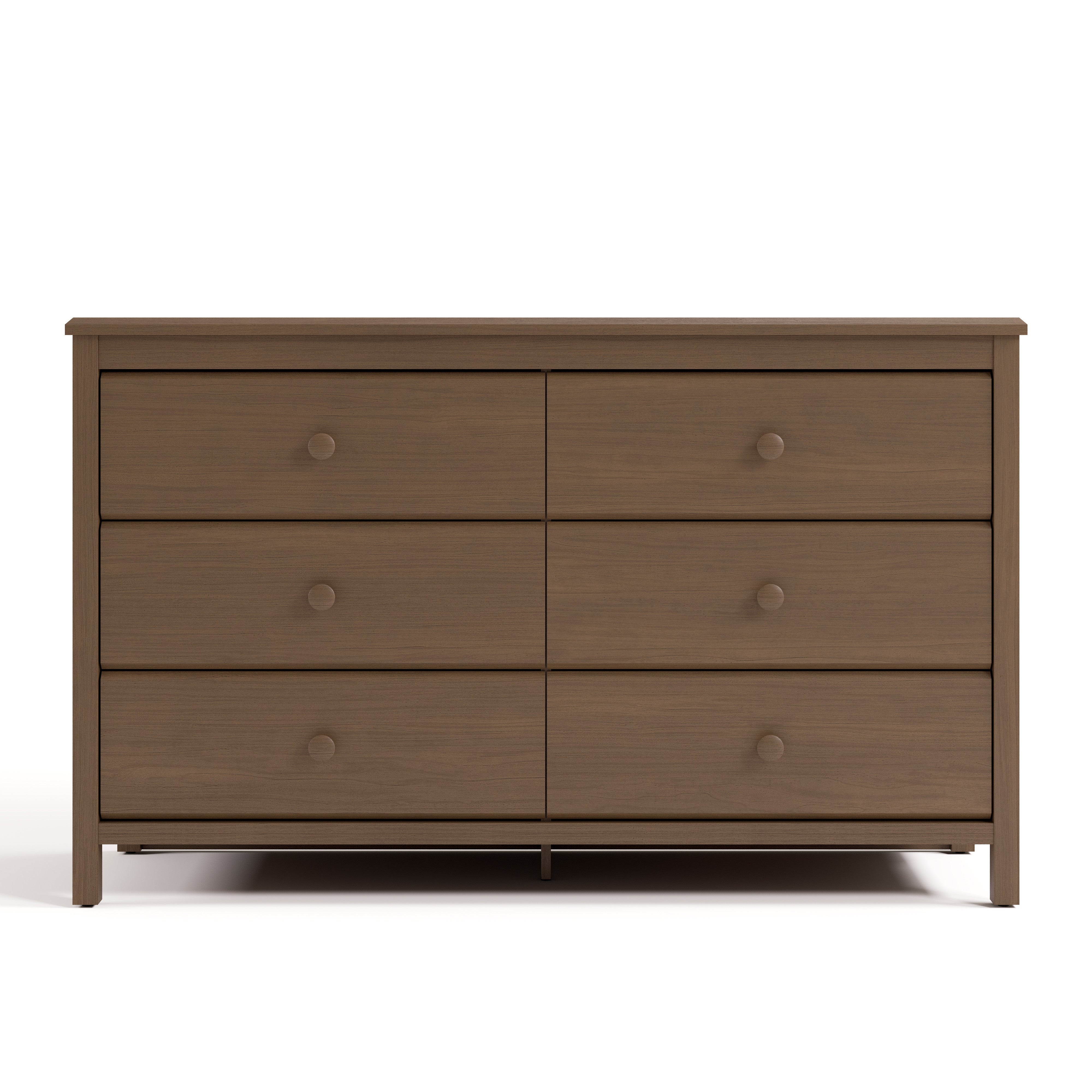 Alpine hazelnut 6 drawer dresser front view