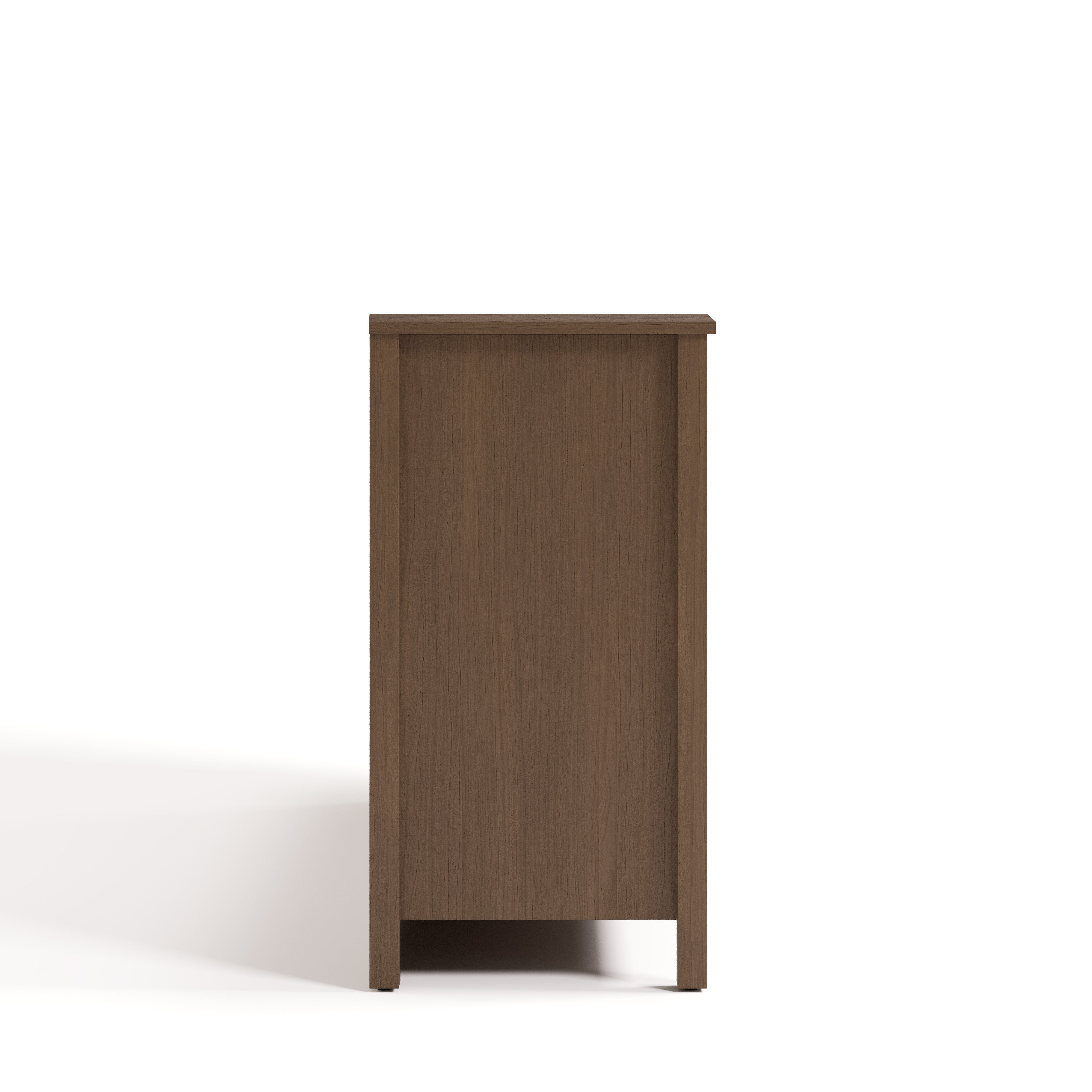 Alpine hazelnut 6 drawer dresser side view