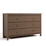 Alpine hazelnut 6 drawer dresser angle view