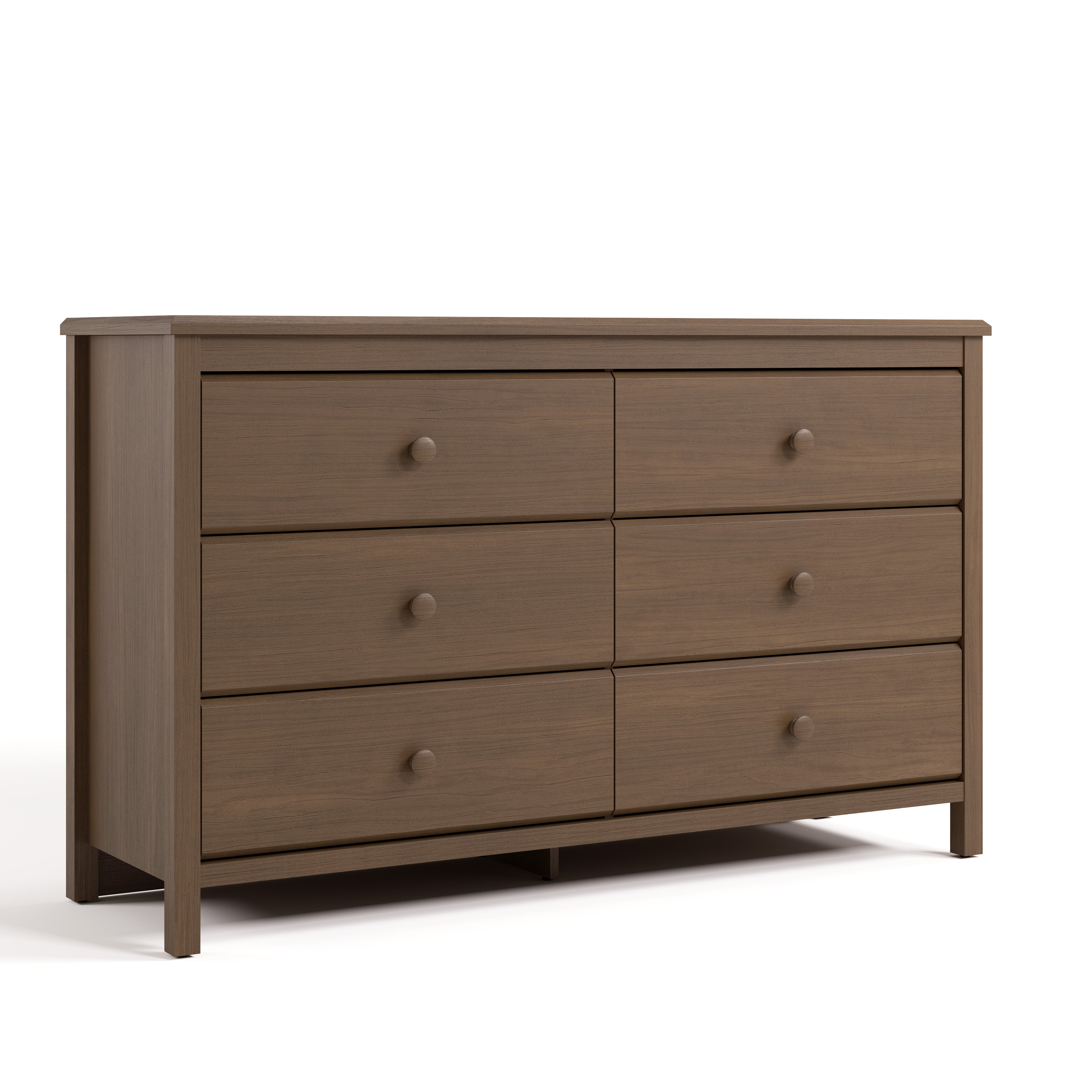 Alpine hazelnut 6 drawer dresser angle view