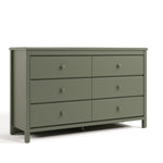 Alpine olive 6 drawer dresser angle view