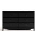 Alpine black 6 drawer dresser front view