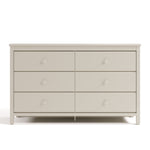 Alpine frosted oat 6 drawer dresser front view