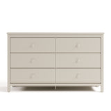 Alpine frosted oat 6 drawer dresser front view
