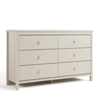 Alpine frosted oat 6 drawer dresser angle view