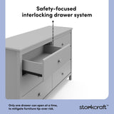 alpine pebble gray 6 drawer dresser interlocking drawer callout