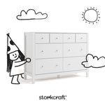 Horizon white 6 drawer dresser with black doodles overlaid on image