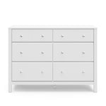 Front view of white 6 drawer dresser