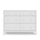 Front view of white 6 drawer dresser