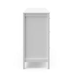 side view of white 6 drawer dresser