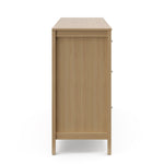 side view of driftwood 6 drawer dresser