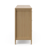 side view of driftwood 6 drawer dresser