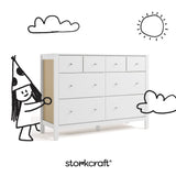 Horizon white with driftwood 6 drawer dresser with black doodles overlaid on image