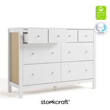 Horizon white with driftwood 6 drawer dresser with GGG and PTPA logos on top right