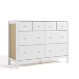 Horizon white with driftwood 6 drawer dresser angle view
