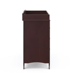 Side view of espresso 3 drawer chest
