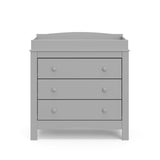 Front view of Pebble gray 3 drawer chest
