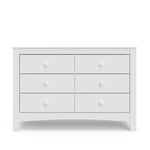 Front view of white 6 drawer dresser