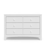 Front view of white 6 drawer dresser
