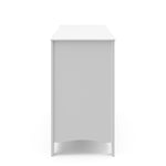 Side view of white 6 drawer dresser