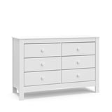 White 6 drawer dresser angled