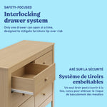 Noah driftwood 6 drawer dresser interlocking drawers callout