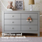 Noah pebble gray 6 drawer dresser style callout