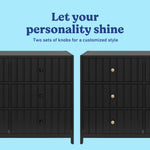 Teddi black 6 drawer dresser drawer knobs callout