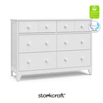 Moss white 6 drawer dresser with GGG and PTPA logos on top right
