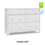 Moss white 6 drawer dresser with GGG and PTPA logos on top right