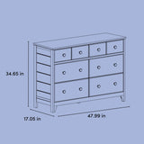 Moss 6 drawer dresser drawing with dimensions