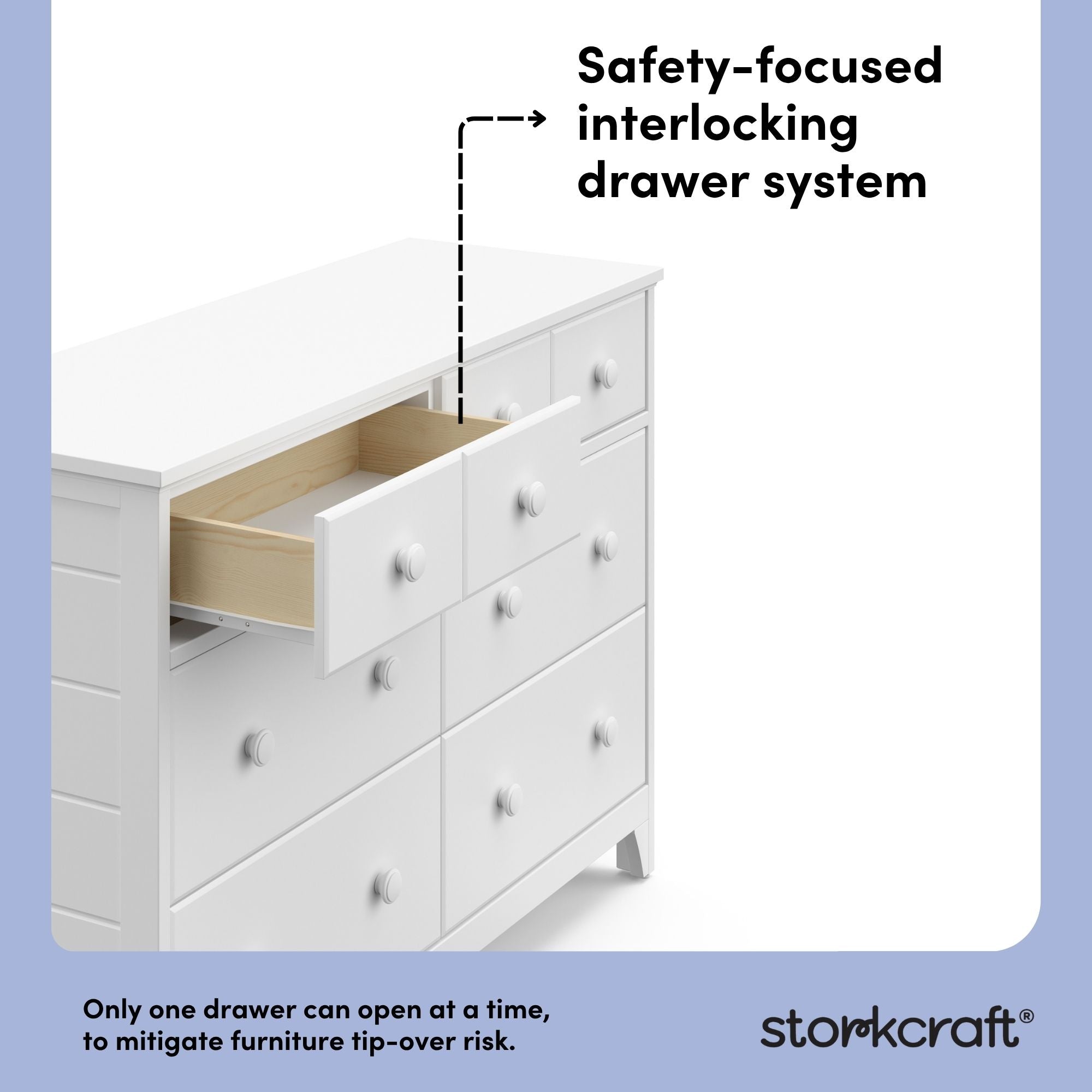 Storkcraft® Moss 6 Drawer Double Dresser.