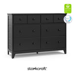 Moss black 6 drawer dresser with GGG and PTPA logos on top right