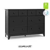Moss black 6 drawer dresser with GGG and PTPA logos on top right