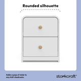 Santos white 2 drawer nightstand style callout