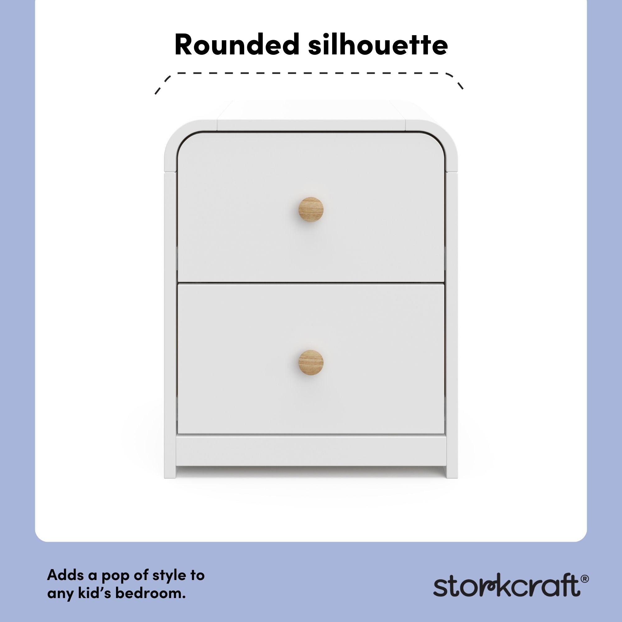 Santos white 2 drawer nightstand style callout
