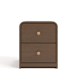 Santos hazelnut 2 drawer nightstand front view