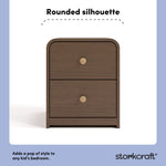 Santos hazelnut 2 drawer nightstand style callout