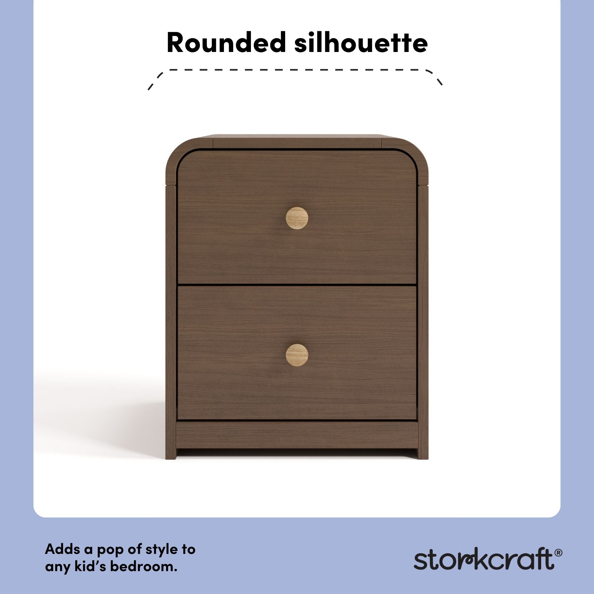 Santos hazelnut 2 drawer nightstand style callout