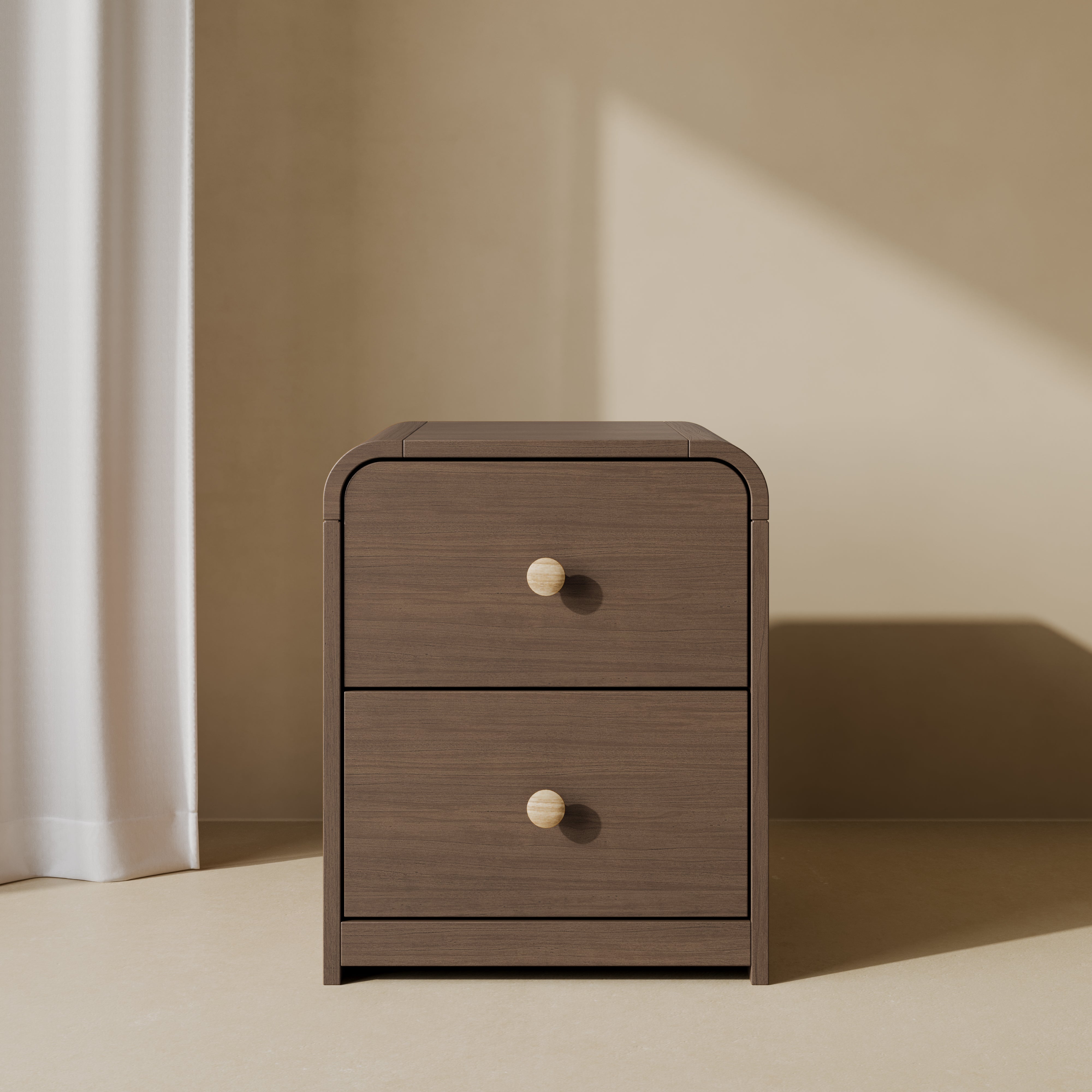 Santos hazelnut 2 drawer nightstand in kids room