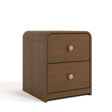 Santos hazelnut 2 drawer nightstand angle view