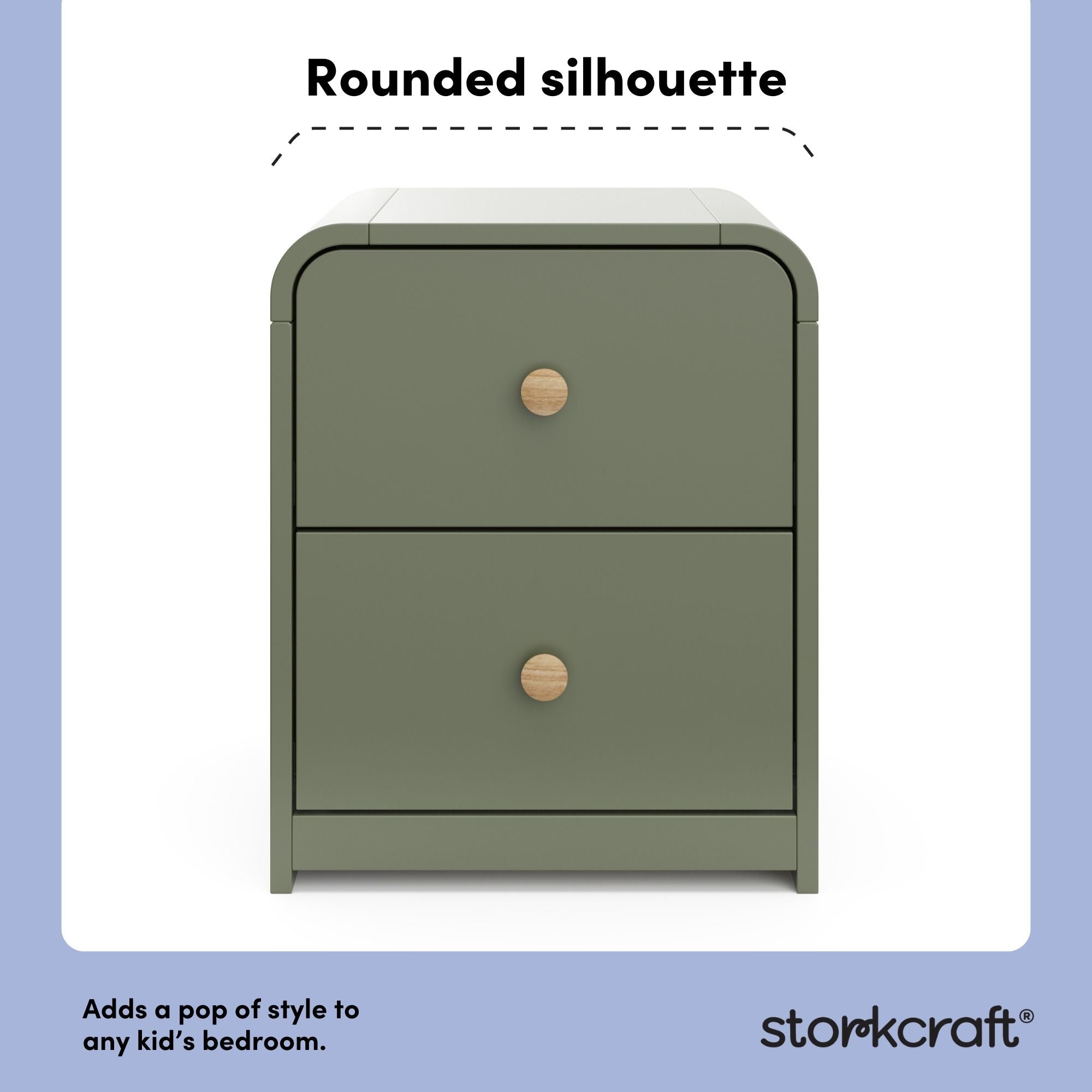 Santos olive 2 drawer nightstand style callout